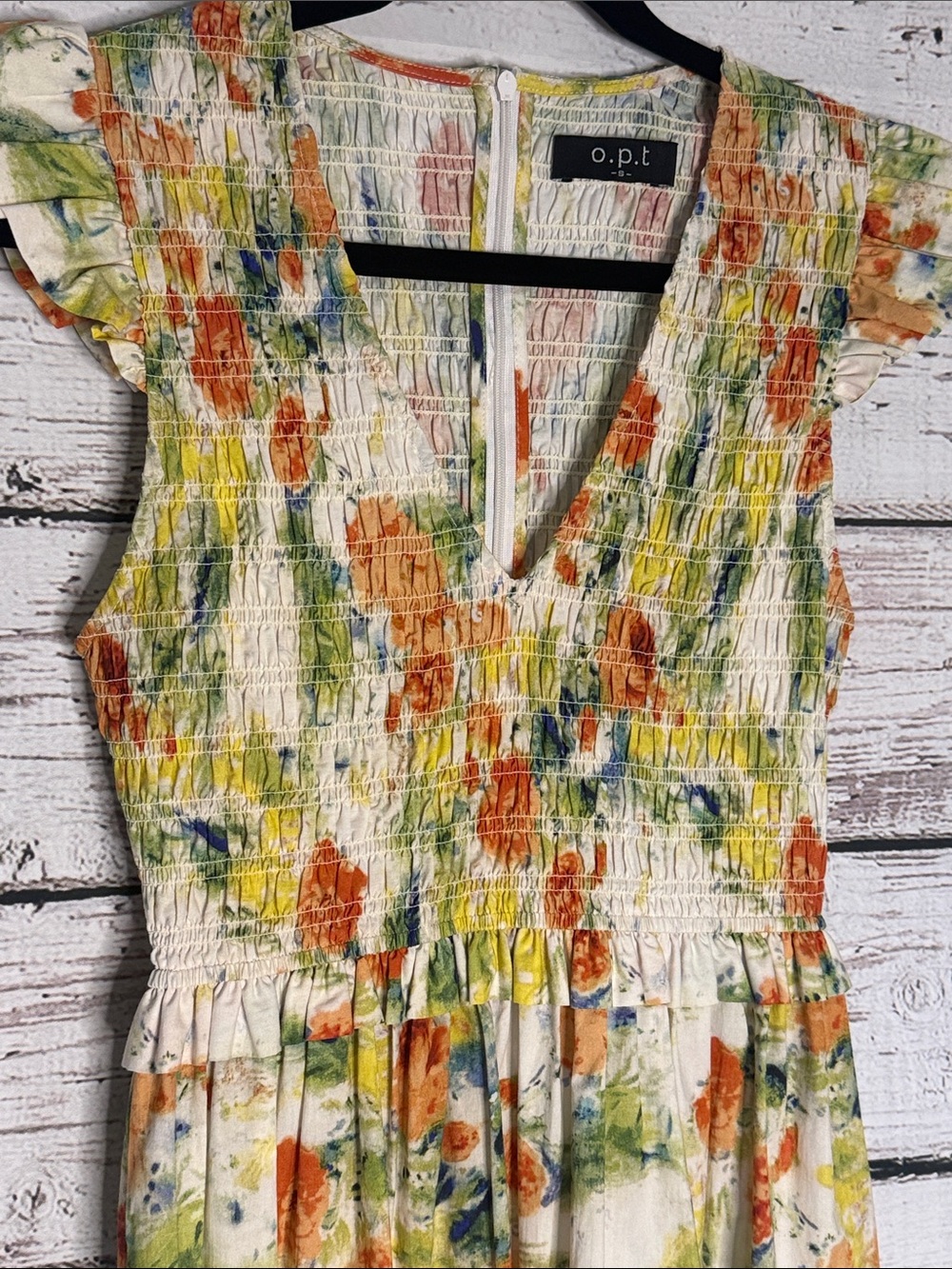 OPT Phoebe cotton Floral V-Neck Tiered Maxi Dress - Picture 5 of 16